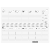 Querterminbuch 2026 | 297×105 mm, Karton, blau